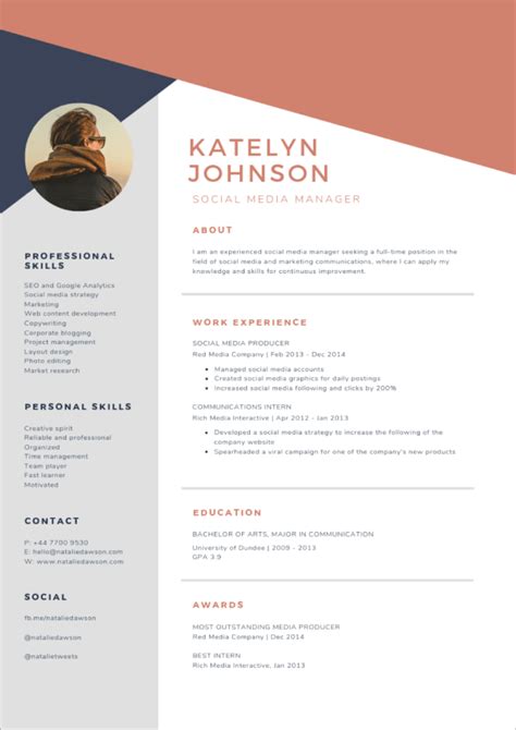 An infographic resume or resume website. Free Resume Templates—Download & Start Making Your Resume