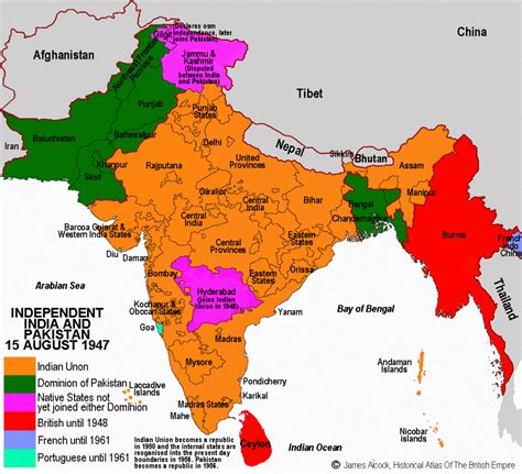 Map Of India Of 1947 - Maps of the World