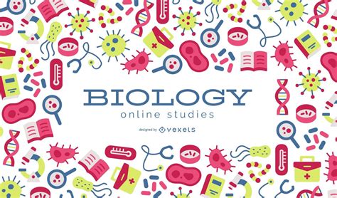 Biology Online Studies Background Design Vector Download