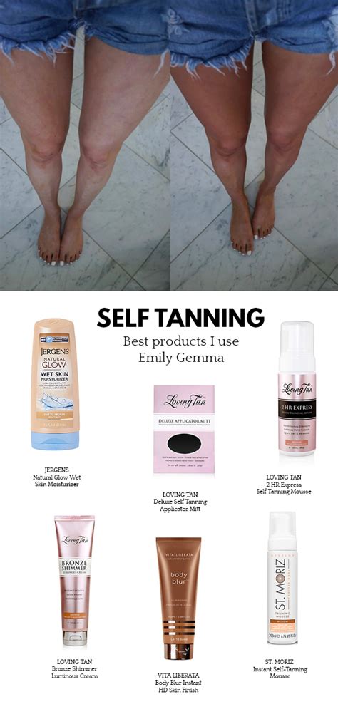 Self Tanning Before And After Emily Gemma Tan Before And After