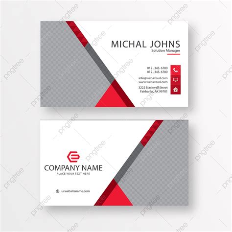 White Business Card With Red Details Template Download On Pngtree