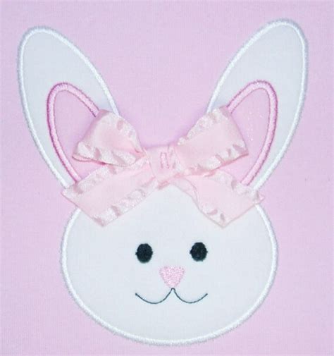 Bunny Face Applique Machine Embroidery Design Instant Download Etsy