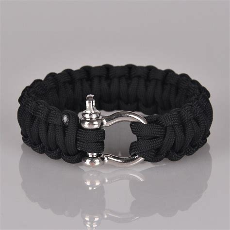 Braided paracord bracelet paracord guild. 5 Design Black Handmade Braided Rope Paracord Bracelets For Men Women Outdoor Metal Buckle ...