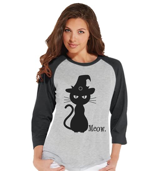 black cat halloween shirt adult halloween costumes meow shirt women s cost t shirts
