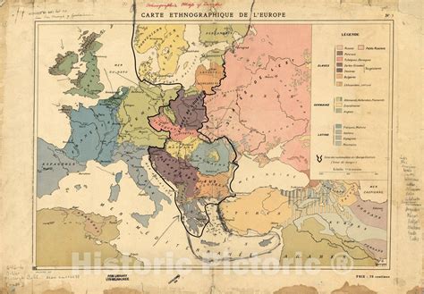 Map Europe 1918 Carte Ethnographique De Leurope Antique Vintage