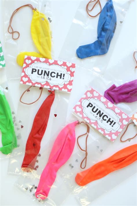 Printable Punch Balloon Valentines Paintbrushes And Popsicles