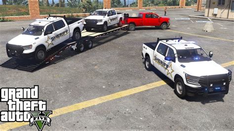 Gta 5 Real Life Mod 195 Delivering 2019 Ram 1500 Police Trucks To The