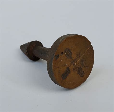 Vintage Brass Survey Marker Pin Heavy Cast Metal Surveyor Etsy Vintage Brass Brass
