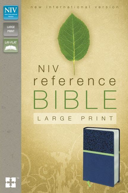 Niv Reference Bible Large Print Leathersoft Bluegreen