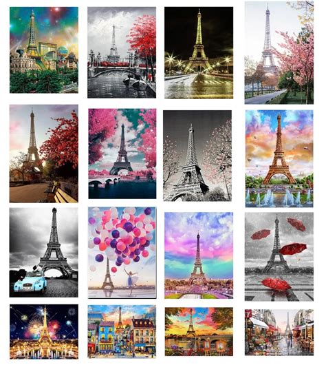 Full Square Drill 5d Diy Diamond Painting Eiffel Tower 3d Embroidery