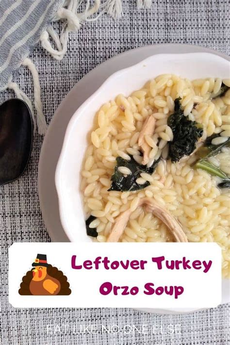 Leftover Turkey Orzo Soup - Eat Like No One Else