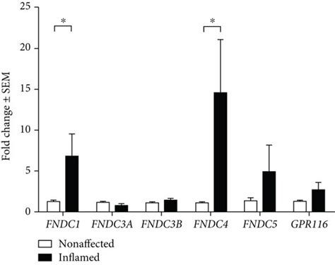 Fndcs And Gpr116 Expression In Nonaffected Vs Inflamed Mucosal Samples