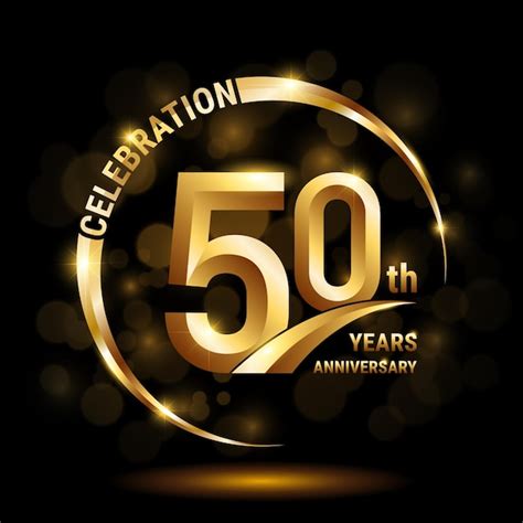 Premium Vector 50th Anniversary Celebration Logo Design With Gold