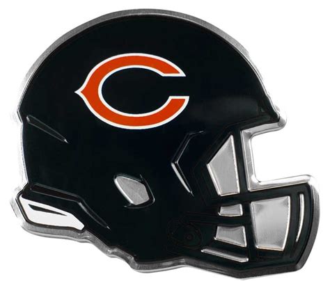 Chicago Bears Auto Emblem Collectors Edition Helmet Metal Color Chrome