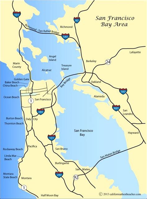 San Francisco Beaches Map Map Of San Francisco Beaches California Usa