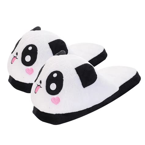 Cute Panda Slippers Full Heel Plush Home Cotton Slippers Couple Ts