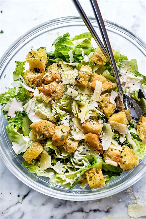 Caesar Salad With Garlic Croutons Recipe Cart