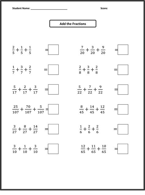 Math Worksheet 4th Grade