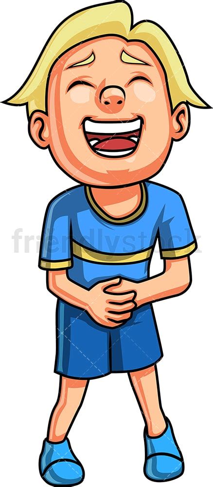 Boy Bursting Into Laughter Cartoon Clipart Vector Friendlystock