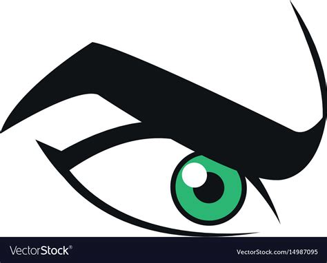 Cartoon Male Eye Angry Expression Icon Royalty Free Vector