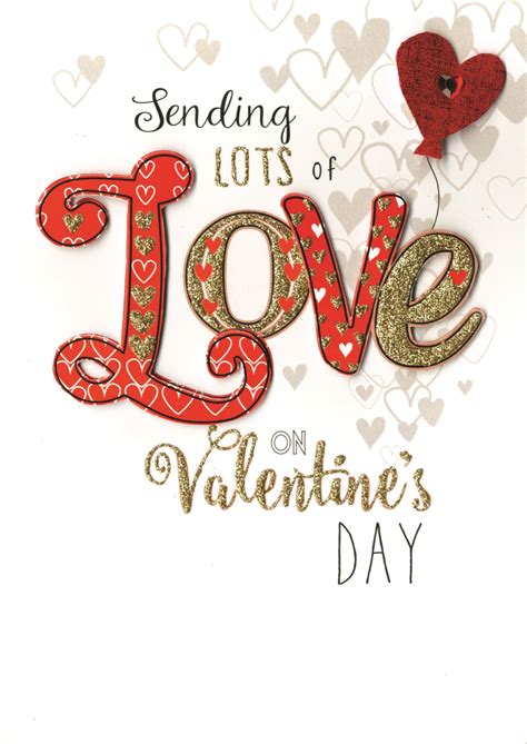 sending love valentine s card embellished hand finished card cards