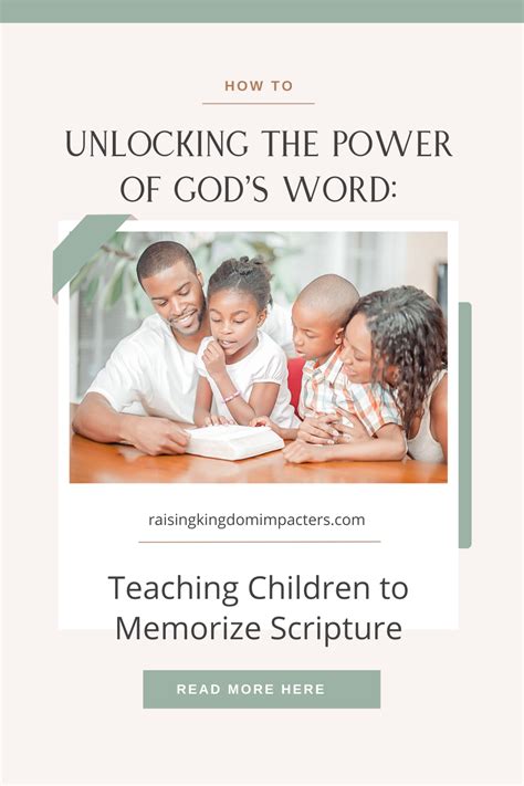 The Power Of Gods Word Teaching Children To Memorize Scripture