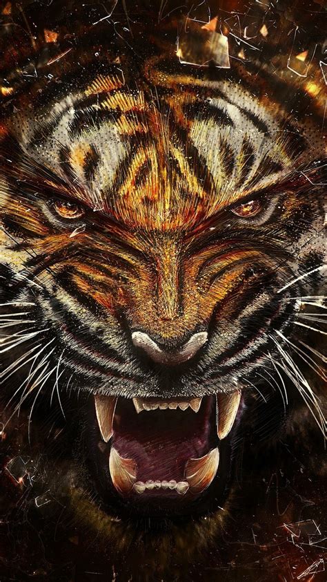 Mời tải về Hình nền con hổ cho điện thoại đẹp ngầu 3D