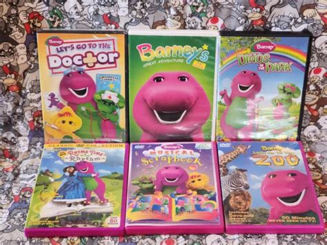 Barney The Dinosaur Dvd Lot Of 6 Zoo Doctor Rhymes Musical