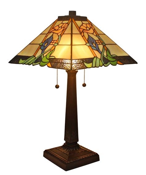 exquisite tiffany style mission table lamp 23 inches