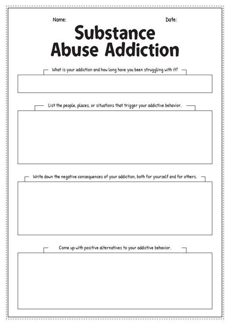 Free Addiction Worksheets