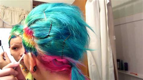 How I Dye My Hair Rainbow Side Shave Youtube
