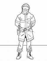 Coloring Firefighter Printable sketch template