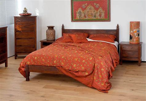 Indian Style Beds Carved Uk Made Beds Natural Bed Company Red