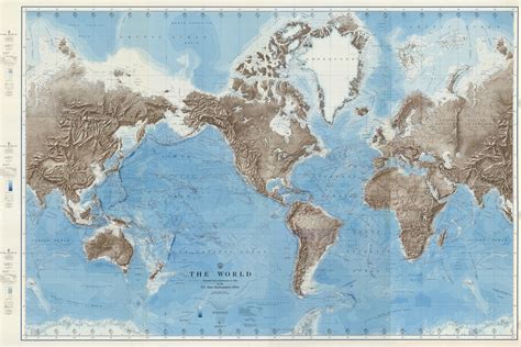 The Worlds Ocean Depths Chart Print Map Of The Depths Of Etsy