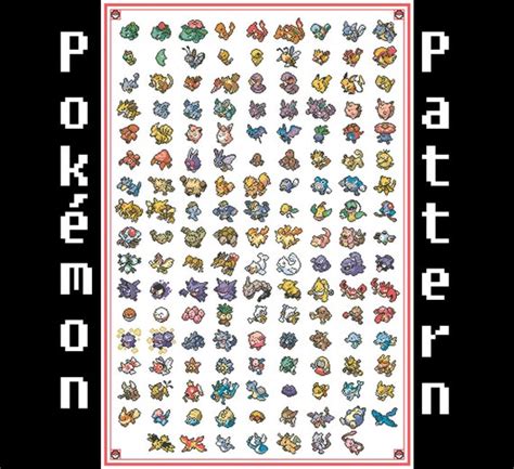 Pokemon Generation I 1 151 Cross Stitch Pattern Etsy