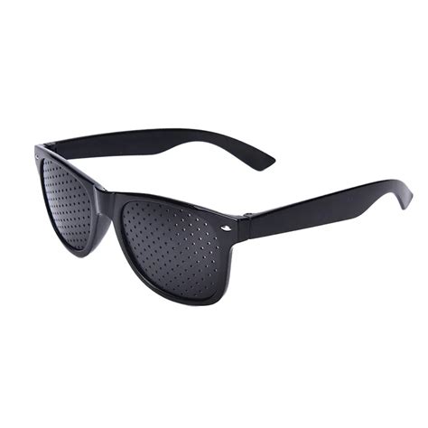 Black Anti Myopia Pinhole Glasses Pin Hole Sunglasses Eye Exercise Eyesight Improve Plastic