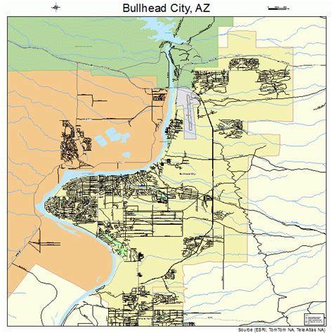 Bullhead City Arizona Street And Road Map Az Atlas Poster Ebay