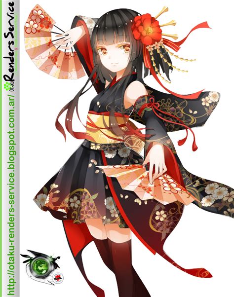 Dancing Kimono Girl 4 Versions Render Ors Anime Renders