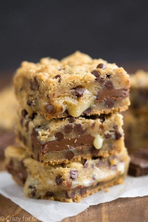 Gooey Chocolate Chip Cookie Bars Crazy For Crust