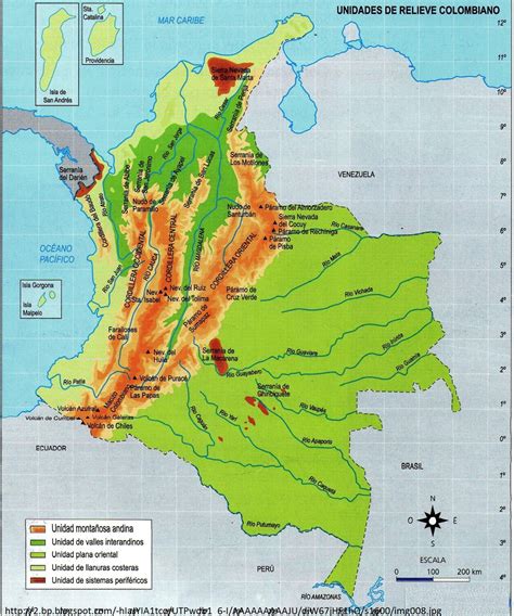 Mapa Orográfico De Colombia Mapa De Colombia