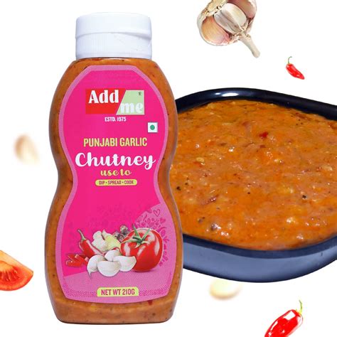 Add Me Homemade Garlic Chutney 210gm Lahsun Ki Chatni Dips Chutney 210