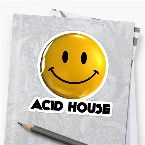 Acid House Smiley Sticker By Rudieseventyone Redbubble