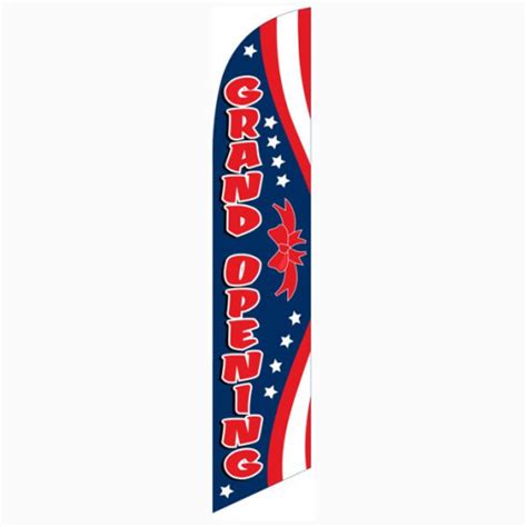 12ft Grand Opening Patriotic Stock Feather Flag Kit With Pole And Spike