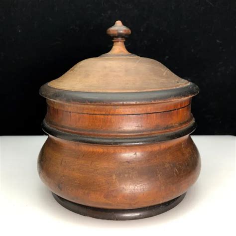 Antique 19th Century 1800s Treen Ware Treenware Wood Lidded Sugar Bowl Spice Jar 9400 Picclick