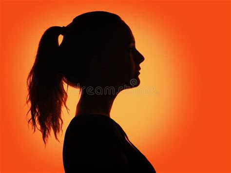 Woman Portrait Profile In Silhouette Shadow Stock Photo Image Of