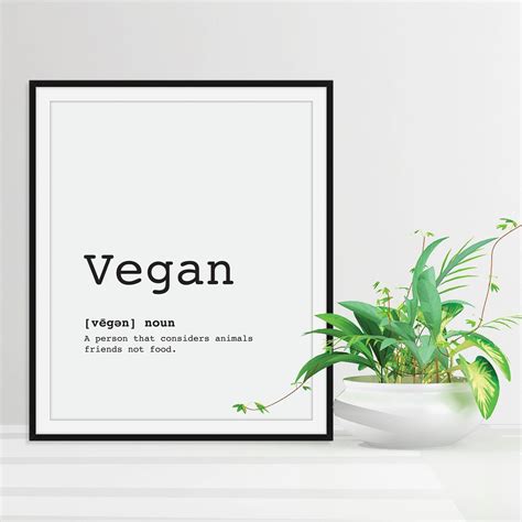 Vegan Definition Print Vegan Poster Vegan Wall Decor Etsy