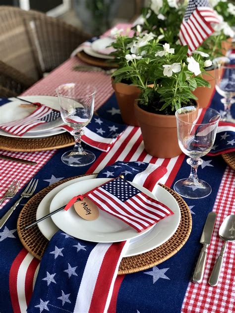 Patriotic Tablescape The Preppy Hostess Fourth Of July Decor 4th Of