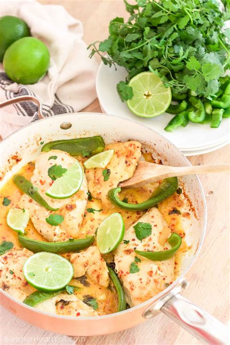 Add the chicken back into the pot, add in the lime juice and heat for about a minute (you are just heating the chicken back up). Fresh Creamy Cilantro Lime Chicken - Bless Her Heart Y'all