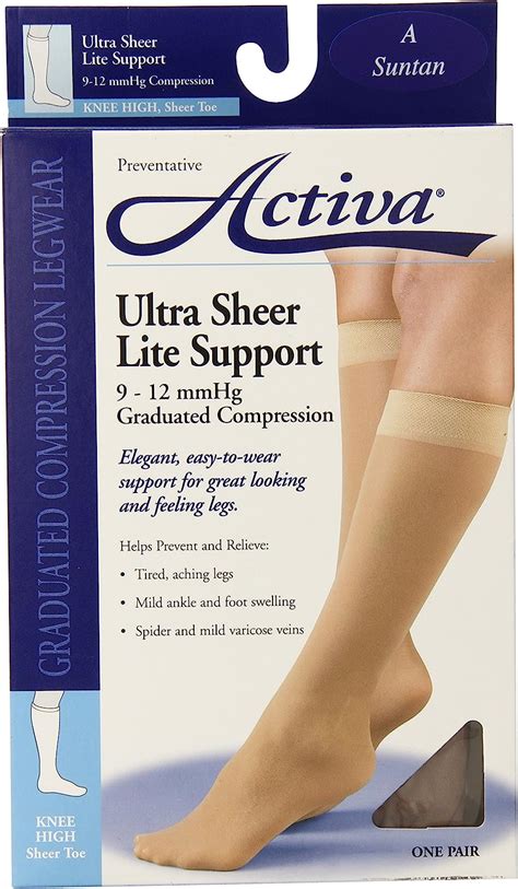Activa Ultra Sheer Compression Stockings Knee Highs 9 12
