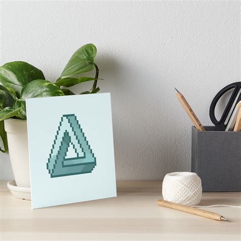 Impossible Triangle Illusion Pixel Art Art Board Print For Sale By